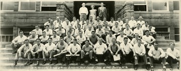 Group Portrait of unidentified students and instructors of the WVU School of Mines-Extension Short Course. 