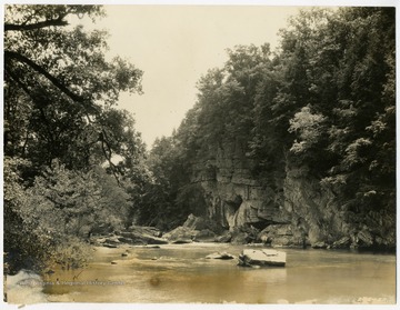 View of South Branch of the Potomac River and rocks of upper smoke hole