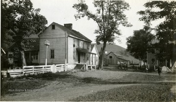 The building in the foreground was Sam Hogsett's tavern, a meeting place for William Pierson's Confederate guerrilla band during the Civil War.