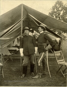 Left-Major Banks, commander of the 2nd Battalion, 1st West Virginia Regiment; Right-Lieutenant Carr was his adjunct.