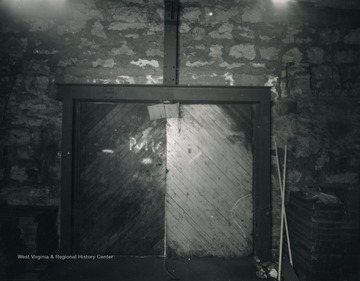 Interior of a structure used during the Battle of Blair Mountain. Soon after this photograph was taken the building was razed.