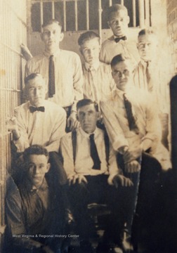 Miners that were a part of the Battle for Blair Mountain imprisoned in Charleston, West Virginia.