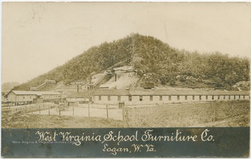 Postcard photograph of the company's complex at the base of a mountain. The postcard is addressed to E. C. Moore, Sec. Board of Education, Montrose, W. Va.