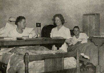 One of the first contributions made to the University's War effort was assuming responsibility for the food service and the University Health Center, where sick ASTP students and air cadets were given care.