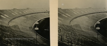 A raumbild-verlag (stereocard) of the Stadion of Olympiade. This area was not badly damaged during the war, and was taken over in 1945 as the headquarters of the British military contingent in Berlin. Returned to German control in the mid-1990s, much of this area remains today as it did in 1936, still a sports center.