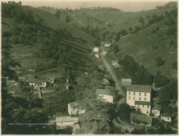 Elevated view of unidentified town.