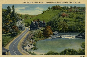 Caption on postcard reads: "One of the most beautiful streams in West Virginia, from which many trout are taken each summer." Published by Grafton Souvenir. (From postcard collection legacy system.)