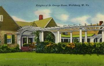 The Knights of St. George Home was a mansion completed in 1904 that sits atop Mount St. George. It was originally the home and working farm of James B. Vandergrift, a Pittsburgh steel heir. The estate cost a million dollars to build and included an indoor pool, ball rooms, horse racing tracks, a pit for cockfights, 500 acres for hunting, tennis courts, bowling alleys, and many other things to entertain his guests during his many extravagant parties he held there. Out of nowhere Vandergrift left the estate just years after it's completion, leaving it vacant until 1922 when the Knights of St. George acquired it and turned it into a home for aging clergy and friends. Published by Photo Crafters. (From postcard collection legacy system.)