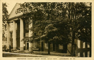 Court house built in 1837. Published by Coleman's Pharmacy. (From postcard collection legacy system.)