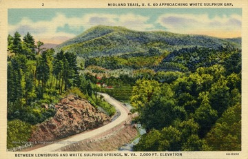 2,000 feet elevation. See original for postcard's information about the Midland Trail. (From postcard collection legacy system.)