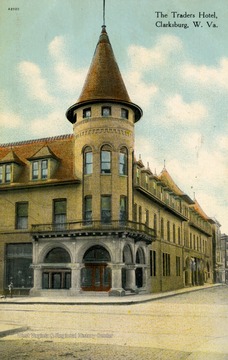 The Trader's Hotel was destroyed in a fire in 1911. See original for correspondence. (From postcard collection legacy system.)