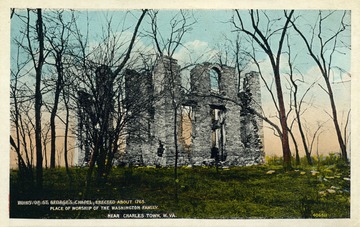 Erected in 1765. Place of worship of the Washington Family. Published by Williamsport Paper Company. (From postcard collection legacy system.)