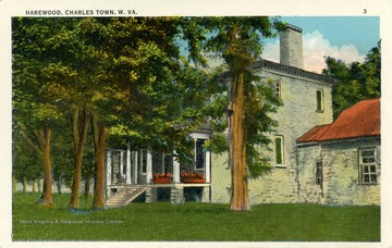 Caption on back of postcard reads: "Built by George Washington for his brother, Samuel, who moved here about 1770. Here Louis Philippe, later King of France, and his two brothers lived in exile. In this house Dolly Payne Todd was married to James Madison, afterward President of the United States." Published by Nichols' Drug Store. (From postcard collection legacy system.)