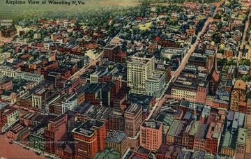 Look closely to see labels of specific buildings in the city. Published by Photo Crafters. (From postcard collection legacy system.)