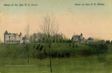 Home of Ex. Sen. H.G. Davis on left and home of Senator S.B. Elkins on right. Published by I. Stern. (From postcard collection legacy system.)