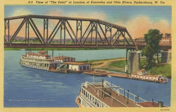 See original for postcard information on "The Point" and Parkersburg history. (From postcard collection legacy system.)