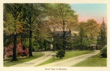 Caption on back of postcard reads: "Friendship Hill, home of Albert Gallatin. Secretary of the U.S. Treasury under Thomas Jefferson and James Madison, Minister to France, Minister to England and the controlling person in negotiating and concluding the Treaty of Ghent which closed the War of 1812. Built 1789 near New Geneva, Pennsylvania." Published by The Albertype Company. (From postcard collection legacy system--subject.)