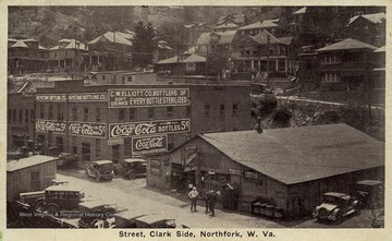Keystone Bottling Company can be seen on the left, as well as a garage in the middle of the picture.