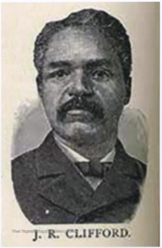 Clifford served in the Union Army during the Civil War. He was a graduate of Storer College in Harpers Ferry, W. Va. by 1875. He was the first African-American lawyer admitted to the bar in West Virginia in 1887. He became one of the leaders int he Niagara Movement, the beginning of the NAACP and Modern Civil Rights Movement (1905-1906).