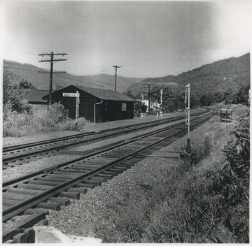 Looking at the station from across the tracks.