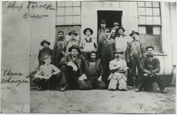 Only identified persons are Jake Whanger, Sr. Willey (Betty Clinebell's grandfather pictured on the 2nd row, 5th man from the left), and Joe Briers.