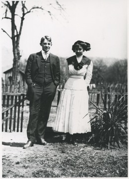Robert R. Keller and his wife, Nell Keller, pose together for the portrait.