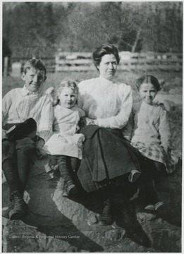 Alice Cline pictured with her three children