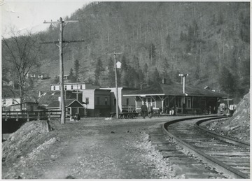 View of the depot from down the tracks. 
