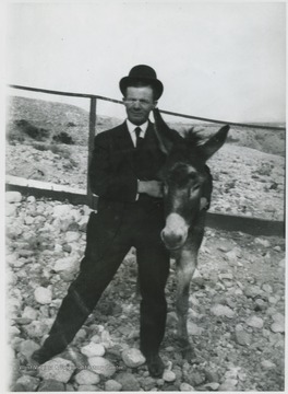 Drumheller pictured with a mule.