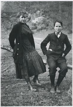 The couple are pictured sitting on a branch.