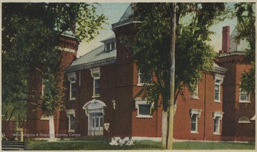 Colored drawing of the building and grounds. Published by I. & M. Ottenheimer of Baltimore, Md. 