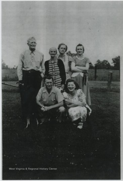 Family pictured on Bacon Mountain, overlooking the town of Talcott. From left to right is Jim Fritz, Catherine Fritz, Lena Noel, Peggy Fritz, Howard Fritz, and Macel Fritz.