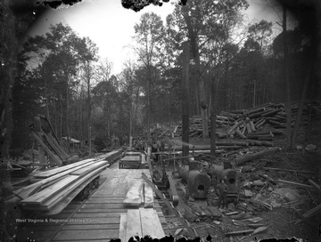 Piles of cut timber awaits further processing.