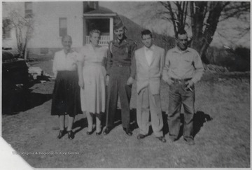 Pictured from left to right is Sally Pettry, Grace Pettry Meador, Tommy Keaton, "Buzzy" Meador, and Cecil Meador.