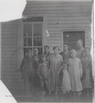 Back row, from left to right, is Carlene Keaton, Howard Pack, Grover Keaton, Fred Cook, and Paul Cook.Front row, from left to right, is Emory Pack, Maude Pack, Catherine Farley, Faye Cook, and Grace Pettry.