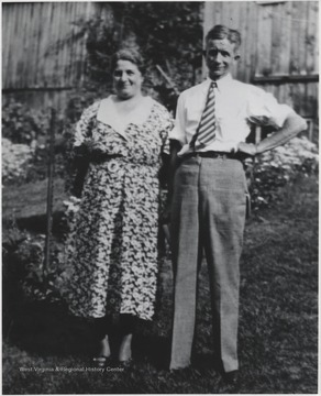 William, right, and his grandmother, Mildred Loomis, pictured outside of the Loomis home.
