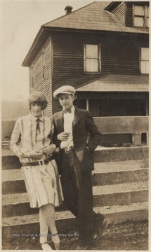 Meador and Neely pictured beside a fence in the lower area of the creek. 