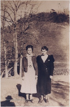 Ocie and Garnet Young, first cousins of Charles P. Wood, are pictured together. 