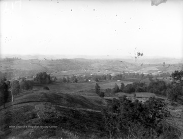 Photograph of Tank Field near Morgantown, W. Va. taken from a high vantage point