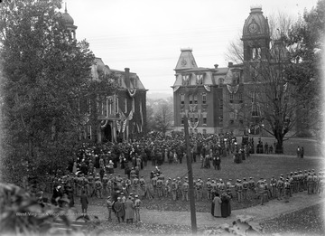 President Taft at West Virginia University for President Hodges' Inauguration. Reported that 10,000 people were present.