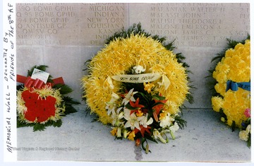 "Memorial wall decorated by friends of the 8th Air Force."