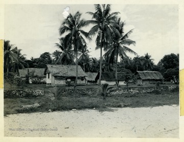 Island natives and their dwellings on Espiritu Santo of the New Hebrides.  Marshall L. Williamson of West Virginia, U.S. Navy Medical Corps, assigned to the 57th Naval Construction Battalion (Seabees), was stationed on the island during World War II.