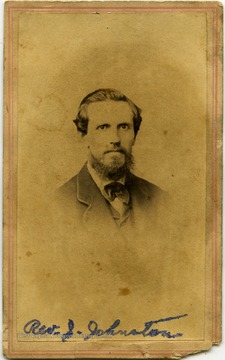 Portrait of Reverend S. Johnston from a photograph album of late nineteenth century images featuring residents from Keyser, W. Va.