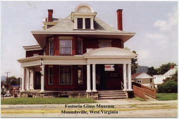 The front of the Fostoria Glass Museum in Moundsville, Marshall County, West Virginia is shown.