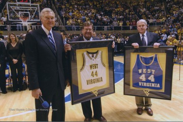 West's jersey number 44 was officially retired prior to the Mountaineers' basketball game against LSU. 