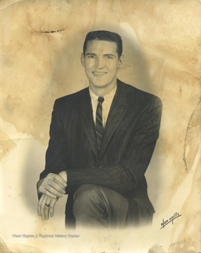 Portrait of the basketball star Jerry West, who played for West Virginia University from 1956-1960 and the Los Angeles Lakers from 1960-1974. In 1960, West played on the United States Olympic basketball team. 