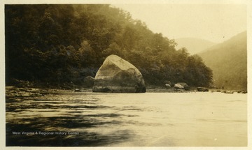 View of Squirrel Rock that is in the Cheat River.