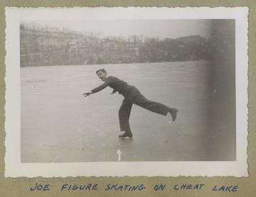 Joe Cochrane is pictured skating on a frozen Cheat Lake during the winter.