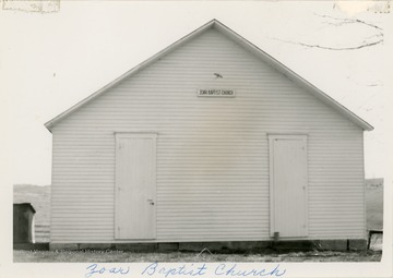 The church was an outgrowth of Mount Tabor Baptist church.  The building was built in 1801.  This church was named Zoar in 1859.