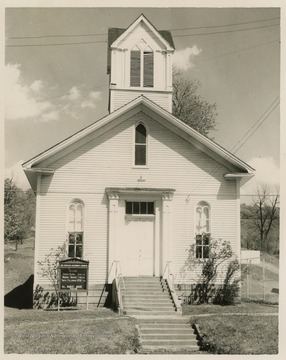 The church was first built in 1857 as a log building. The church moved in 1884 and a new building was built by the community.